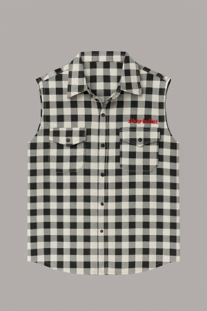 Camisa Xadrez flanelada sem manga